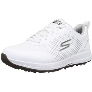 Skechers Go Golf Elite 5 Sportschoenen voor heren, Witte Synthetische Textiel Zwarte Trim, 41 EU