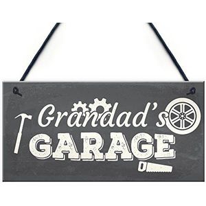 RED OCEAN Grandad's Garage Opknoping Muur Plaque Nieuwigheid Workshop Man Grot Schuur Teken Vader Gift
