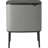 Brabantia Bo Touch Bin Prullenbak - 3 x 11 liter - Afvalscheiding - Mineral Concrete Grey