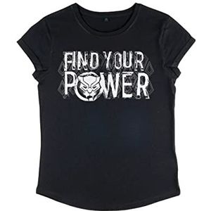 Marvel Women's Avengers Classic-Panther Power Rold Sleeve T-Shirt, Zwart, L, zwart, L