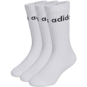 adidas Uniseks-Kind LINEAR KIDS CREW 3 PAIRS PER PACK SOCKS, white/white/white, 3-4 Years