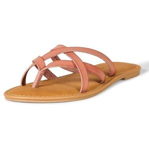 Amazon Essentials Platte sandaal met bandjes voor dames, Stoffige Roos, 10.5 US Wide