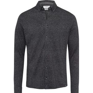 Style Daniel Ju Piqué - jerseyhemd met button-down-kraag, cement, XXL