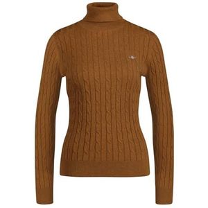 GANT Stretch katoenen kabel, turtleneck, cacao, S