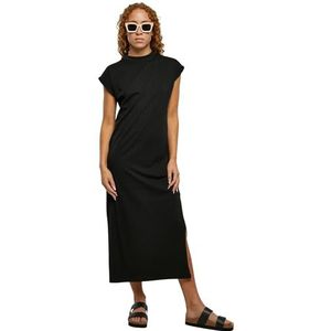 Urban Classics Ladies Long Extended Shoulder Dress, jurk voor dames, verkrijgbaar in vele verschillende kleuren, maten XS - 5XL, zwart, L