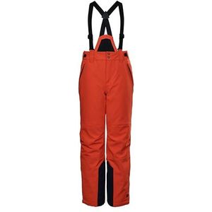 killtec KSW 79 BYS SKI PNTS, functionele broek voor jongens, skibroek met afritsbare slabbetje, sneeuwbescherming en randbescherming, oranje