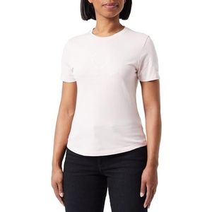 Tommy Hilfiger Dames T-shirt met korte mouwen en slanke vlag T-shirt met ronde hals, Roze (Whimsy Pink), XXS