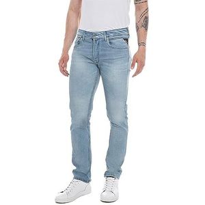 Replay Heren Jeans Grover Straight-Fit met stretch, Lichtblauw 010, 31W / 30L