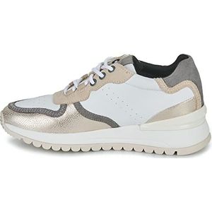 Geox D Desya Sneakers voor dames, Wit Lt Taupe, 35 EU