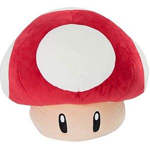 Red Mushroom Mocchi Mocchi (Large), het Nintendo Mario Kart Mocchi pluche speelgoed kussen in 40 cm formaat. Perfect voor de kinderkamer of bank, kinderen vanaf 3 jaar en Nintendo-fans