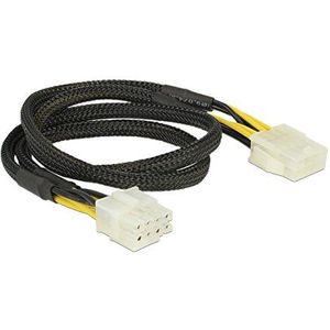 DeLOCK 83653 - kabel (EPS 8-pins), EPS (8-pins), mannelijk/vrouwelijk, rechts, zwart, geel.