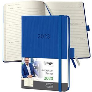 SIGEL C2369 weekkalender Conceptum 2023, ca. A6, blauw, hardcover, 2 pagina's = 1 week, 176 blz.