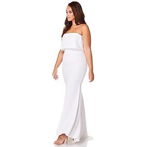 Blaze Strapless Maxi Dress With Overlay, Ivory, EU 38