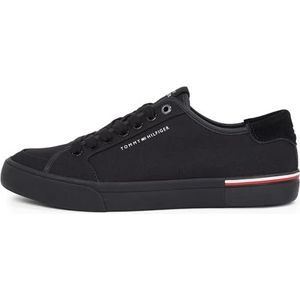 TOMMY HILFIGER Heren CORE CORPORATE VULC CANVAS lage top, zwart (zwart), 9 UK, Zwart, 43 EU