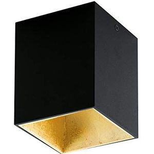EGLO LED plafondlamp Polasso, 1 lichtpunt, materiaal: aluminium, kunststof, kleur: zwart, goud, L: 10x10 cm