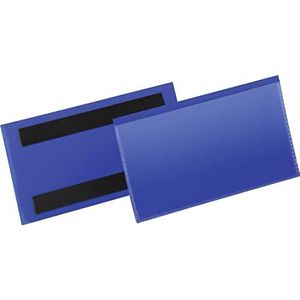 Durable 174107 Magnetische etiketteerhoes 150 x 67 mm, verpakking 50 stuks, blauw, met een hoge weerstand tegen vocht.