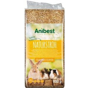 Anibest Natuurlijk stro, kattenbakvulling voor kleine dieren, 100% natuurlijk voor alle knaagdieren en kleine dieren, konijnen, hamsters, cavia's enz., absorberend, warmte-isolerend, Made in Germany,