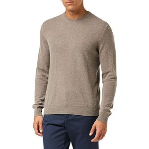 Hackett London Heren Merino Cash Mix Crew Pullover Sweater, Desert Taupe, M