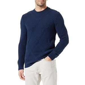 Sisley Mens L/S 1076S100W Sweater, Blue 852, L