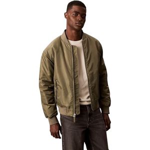 Calvin Klein Jeans Heren LS NYLON BOMBER JAS LV04RC526G Jassen, Beige (Dusty Olive), XS, Beige (Stoffige Olijf), XS