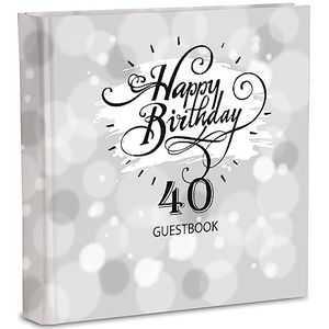 Mareli Gastenboek voor de 40e verjaardag, wit, 20 x 20 cm, 70 pagina's