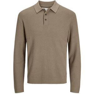 Jprcccooper Knit Polo Ls, grijsbeige, S
