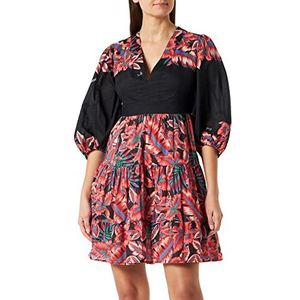 Pinko Balt, mousseline-jurk, Rig-print, casual, voor dames, Zr3_mult.zwart/rood, 32 NL