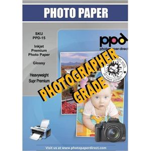 PPD A4 x 100 vel Inkjet 280 g/m2 Super Premium Fotopapier Hoogglans Microporeus, direct drogend en watervast - professionele kwaliteit zoals uit het fotolaboratorium PPD-15-100