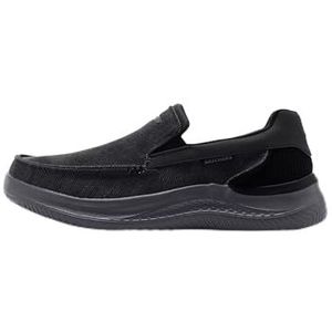 Skechers Heren Hasting Slip-On, Zwart Canvas, 6.5 UK, Zwart Canvas, 40 EU