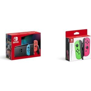 Nintendo Switch Console (Neon Blauw/Neon Rood) & Nintendo 250037 Joy Con Paar Controleur, Neon Groen/Neon Roze (Nintendo Switch)