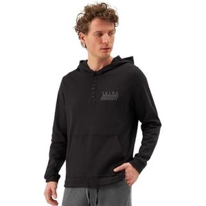 Dagi Heren Cotton Sweatshirt, Zwart, L, zwart, L