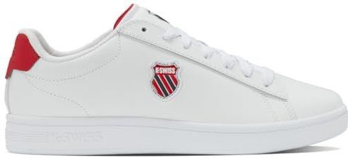 K-Swiss - COURT SHIELD II - Sneakers - Wit/Peacoat/Mars Red - Vetersluiting