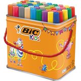 BIC Kids Visacolor XL Gekleurde Viltstiften Extra Brede Punt - Verschillende Kleuren, Emmer van 48 Stuks