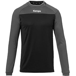 Kempa Prime Longsleeve T-shirt, asymmetrische kraag, heren, donkerblauw/donkerrood, XXL