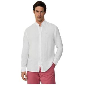Hackett London Heren ESS GMD LINNEN PORTER Shirt, wit (OPTIC WIT), 3XL, Wit (optisch wit), 3XL
