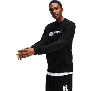 Karl Lagerfeld Jeans, Heren, Essential Logo Sweat, Regular Fit, Zwart, S