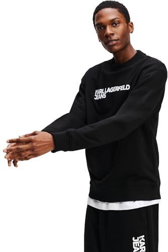 Karl Lagerfeld Jeans, Heren, Essential Logo Sweat, Regular Fit, Zwart, S