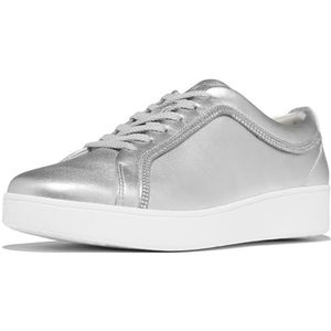 Fitflop Rally leren sneakers met kristallen rand voor dames, Zilver, 36 EU