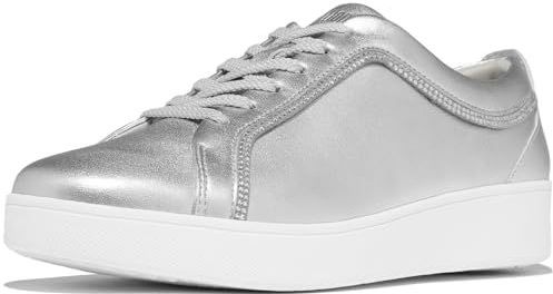 Fitflop Rally leren sneakers met kristallen rand voor dames, Zilver, 36 EU