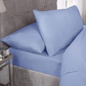 Emma Barclay Percale FTD. Sheet King Bed Blauw, 50Percent Katoen/Polykatoen/Polyester
