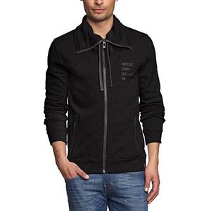 edc by ESPRIT Heren sweatshirt jas met opstaande kraag - Slim Fit 034CC2J008, zwart (zwart), L