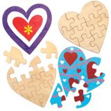 Baker Ross AX743 Hartpuzzels - Pack van 5, Schilderkunst en ambachten voor kinderen, ideaal voor Valentijnsdag