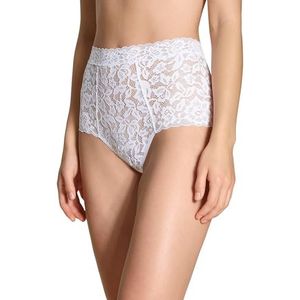 CALIDA Natural Comfort Lace Slip, hoge taille voor dames, met extra brede tailleband, wit, 36/38