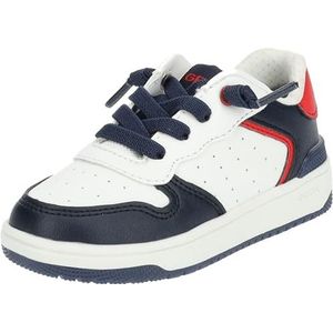 Geox J WASHIBA Boy B Sneakers, wit/marineblauw, 33 EU, Wit Navy, 33 EU