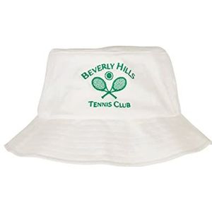 Mister Tee Unisex Beverly Hills Tennis Club Bucket Hoed, Wit, één maat, wit, Eén maat