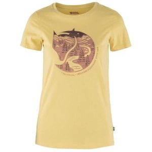Fjallraven 89849-133 Arctic Fox Print T-Shirt W T-Shirt Dames Maïs Geel Maat S, Maïs Geel, S