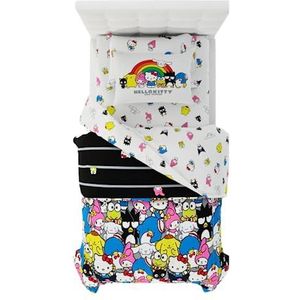 Franco Collectibles Sanrio Hello Kitty & Friends beddengoed, 5-delig, superzacht dekbed en lakenset met sham, twin, (100% officieel gelicentieerd product)