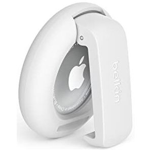 Belkin Apple AirTag-houder met clip, Stevige, beschermende houder met sleutelhanger, Sleutelring voor Air Tag, Accessoire dat beschermt tegen krassen – Wit