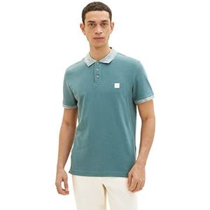 TOM TAILOR Heren 1035628 Polo shirt, 30105-Deep Bluish Green, L, 30105 - Deep Bluish Green, L