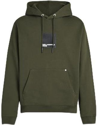 Karl Lagerfeld Jeans, Heren, Box Logo Hoodie, Regular Fit, Groente, XS